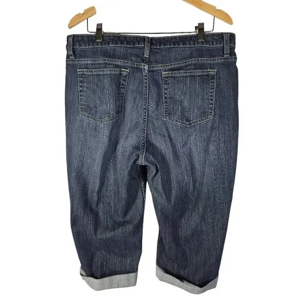 Merona Indigo Bermudas Wonens Shorts Size 18 Mid Rise - Picture 2 of 5